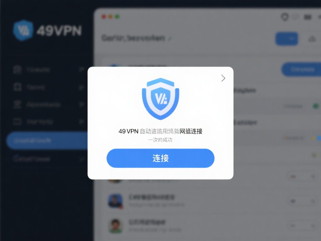 选择服务器后，点击“连接”按钮，49VPN会自动为